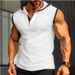 Men's Sleeveless Hooded Vest T-Shirt - Lightweight Summer Casual Top For Sports & Streetwear (6 Colors, S-XXXL)_viptrois.com