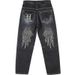 Men's Clothing Hip Hop Jeans Hiphop Hip Hop Clothing Washed Loose Skateboard Pants Plus Fat Plus Size_viptrois.com