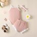 Kids' Clothing Girls Summer Sling Solid Color Romper Suit_viptrois.com