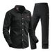 Men's Clothing Men's Military Style Workwear Set - Durable Long-Sleeve Shirt & Pants For Outdoor & Casual Wear (Army Green, Black, Gray, Khaki)_viptrois.com