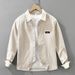 Solid Color Long Sleeved Shirt Men's New Fashionable And Versatile Artistic Casual Loose Top_viptrois.com