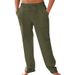 Men's Clothing Men's Linen Casual Elastic Waist Solid Color Loose Straight Drawstring Breathable Fashion Trousers_viptrois.com