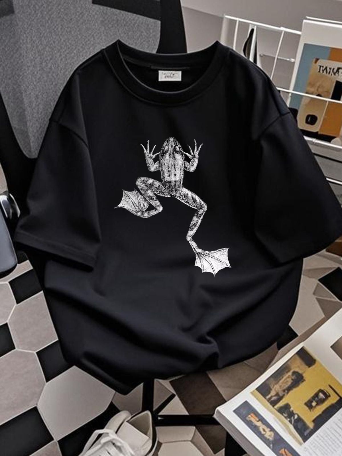 Realistic Frog Biology Drawing T Shirt Soft Graphic Unisex Stylish Streetwear Designer Clothes Top For Everyday Wear Fashion Breathable Summer_viptrois.com