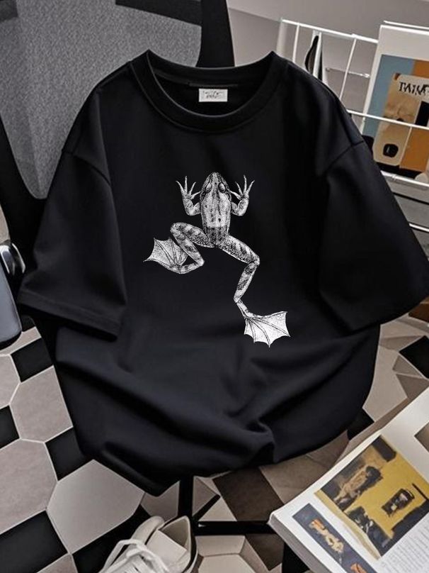 Realistic Frog Biology Drawing T Shirt Soft Graphic Unisex Stylish Streetwear Designer Clothes Top For Everyday Wear Fashion Breathable Summer_viptrois.com