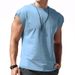 Men's Clothing Summer New Sleeveless T Shirt Youth Loose Solid Color Thin Waistcoat Vest Men_viptrois.com