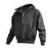Men's Oversized Zip-Up Hooded Sweatshirt With High Neck - Windproof Fleece Lined Pullover For Casual Streetwear_viptrois.com