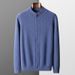 Pure 23 Autumn Winter New 100% Pure Men's Cardigan Half Turtleneck Zipper Wool Coat Business Knitted Sweater_viptrois.com