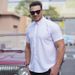 Men's Clothing Plus Size Summer New Large Size Men's Short Sleeved Shirt Fat Guy Large Loose Casual Thin Solid Color Stretch Shirt Men Fat_viptrois.com
