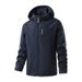 Men's Clothing Men's Waterproof Windproof Outdoor Jacket - Lightweight Fleece-Lined Winter Coat For Hiking, Camping & Daily Wear (Black, Navy, Olive)_viptrois.com