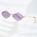 Men's Sunglasses Fashionable Metal Half Frame Diamond Shaped Sunglasses For Men And Women Cool Sunglasses Personalized Sunglasses_viptrois.com