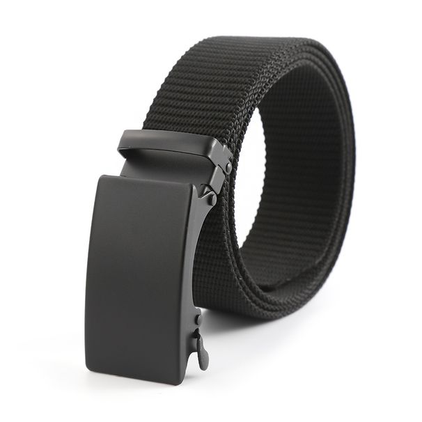 Men's Casual Imitation Nylon Woven Belt, Square Toothless Automatic Buckle Belt, Outdoor Sports Tactical Belt_viptrois.com
