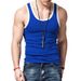 24 European And American Cross-border New American Vest, Slim-fitting Casual Sports Men's Summer Base Color Matching Undershirt Vest_viptrois.com