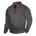 Men's Casual Long Sleeve Knit Sweatshirt With Stand Collar - Lightweight & Breathable For Spring & Fall - Classic Checkered Pattern (S-XXXL)_viptrois.com