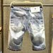 Men's Clothing Summer New Men's Denim Shorts Trendy Casual Straight Elastic Print Shorts Trendy Brand Jeans_viptrois.com
