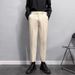 Men's Slim Fit Cropped Trousers Casual Summer Style Flowy Professional Formal Suit Trendy Mature Regular Trousers_viptrois.com