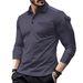 Nordmann Cross-Border European And American Summer Long Sleeve With Pocket Men's Muscle Sports Polo Shirt_viptrois.com