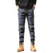 Men's Heavyweight Casual Pants - Relaxed Fit Cargo Pants With Elastic Cuffs, Pure Cotton Vintage Workwear Style, Multi-Pocket Design_viptrois.com