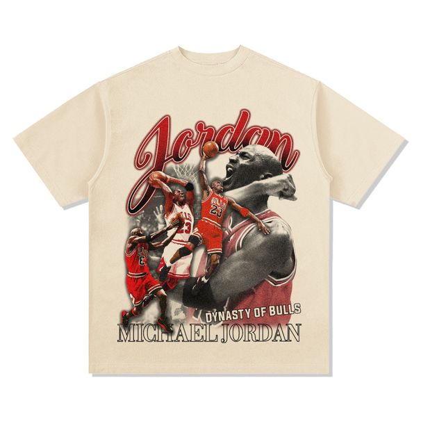 Men's Clothing Men's T-shirts Air Legend Basketball Vintage American Printed Short Sleeved T-shirt Washed Small Neckline_viptrois.com