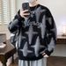 Men's Winter One-Piece Fleece Trendy Loose Round Neck Sweater New Thickened Warm Knitwear For Teenagers Layering_viptrois.com