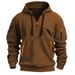 Men's Clothing Sweatshirt Hoodie Zipper Multi Pocket Pullover Men's Sports Casual Jacket_viptrois.com