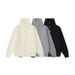 Pure Wushu Men's Clothing 25 Autumn Winter New Japanese Retro High Collar Cardigan Sweater Unisex Solid Color Loose Lazy_viptrois.com