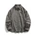 Men's Clothing Classic Checkered Long Sleeve Shirt For Men - Vintage-Inspired Oversized Button-Up With Breathable Cotton Blend_viptrois.com
