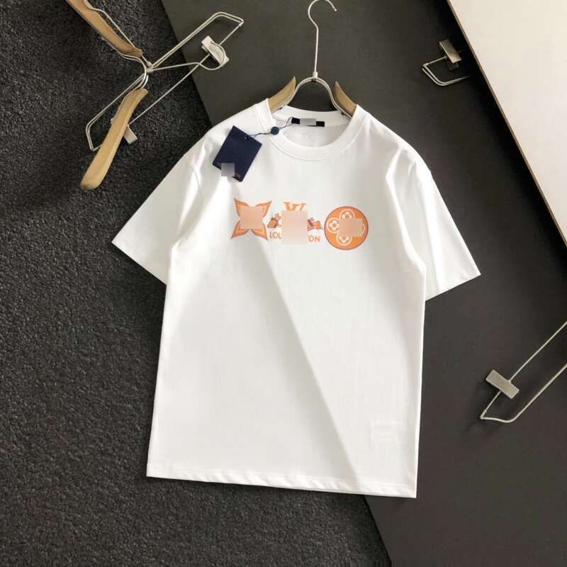 Men's 2025 Spring And Summer New High-Quality Combed Cotton Simple Round Neck Short-Sleeved High-Quality Printed Pattern Trendy Simple Cotton T-Shirt_viptrois.com