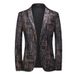 CT Four Seasons Men's Fashion Gold Foil Blazer Youth Korean Style Slim Fit Plus Size Suit_viptrois.com