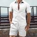Men's Clothing Summer Men's Short Sleeved Shorts Suit Sports Leisure Vacation Two Piece Suit_viptrois.com