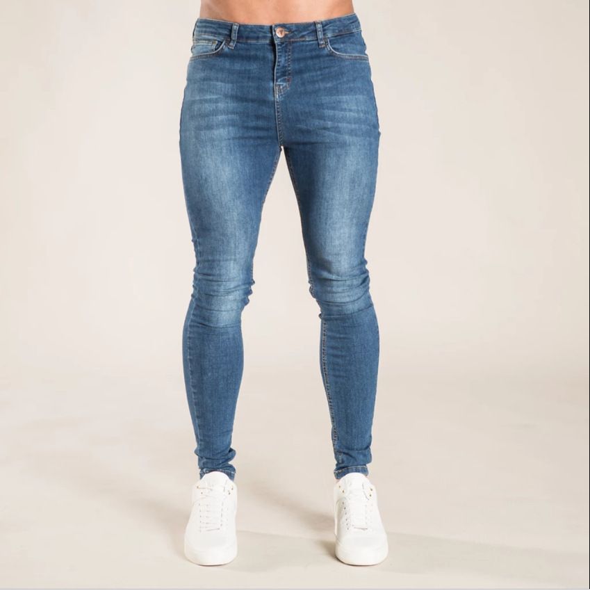Monochrome Man- Exclusive For Jeans With Holes, European And American Long Men's Slim Fit Pants, Casual Versatile_viptrois.com