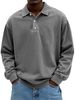 Pulse European And American Cross-Border New Men's Vintage Distressed Long Sleeve Polo Shirt 10 Colors Available Loose Casual_viptrois.com