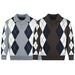 Retro Checkered Knit Sweater - Vintage-Inspired Collared Cardigan For Men & Women_viptrois.com