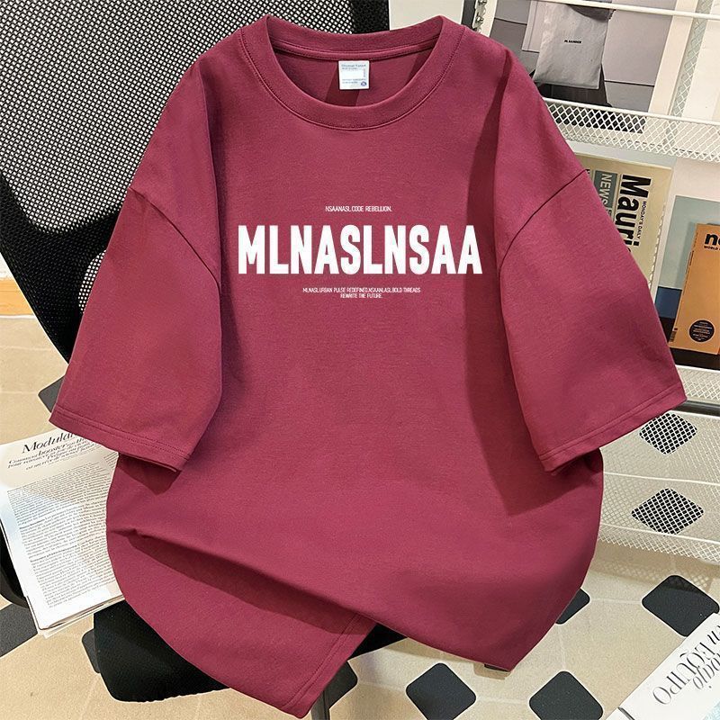 Men's Clothing Men's And Women's Style Pure Cotton Retro High Street T-Shirt Letter Print Short Sleeved Top For Summer Trendy Versatile Half Sleeved_viptrois.com