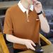Short Polo Shirt For Men, Summer Collar, Half Sleeved T-shirt, Men's Trendy Brand Top, Youth High-end T-shirt_viptrois.com