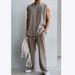 Summer Cool Ice Silk Vest Pants Solid Color Fashion Men's Plus Size Sleeveless Top And Shorts Two-Piece Set For Men_viptrois.com