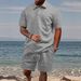 Men's Clothing Men's Jacquard Polo Suit Summer Thin Lapel Sports Short Sleeve_viptrois.com