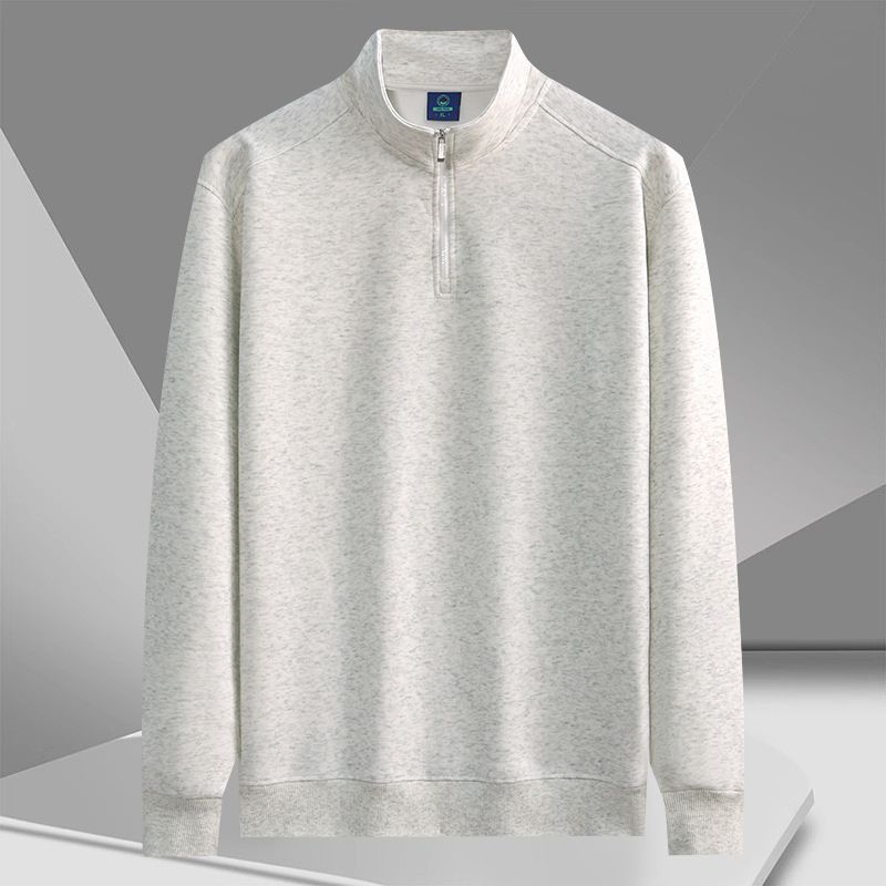 Men's Retro Half-Zip Polo Sweatshirt - Relaxed Fit Stand Collar Long Sleeve Pullover For Casual Wear (Available In 7 Sizes & 6Colors)_viptrois.com