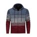 Men’s Winter Knit Cardigan – Fleece-Lined Hooded Sweater, Zipper Front, Casual & Warm (M-XXXL, Grey/Red/Blue)_viptrois.com