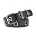Network black chain decorative belt, women's crocodile pattern casual chicken eye buckle, versatile jeans belt_viptrois.com