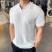 Men's Performance Running Polo Shirt - 2025 Summer Elastic Fitness Top | Moisture-Wicking Texture Stripe Design | Quick-Dry Solid Color Sportswear_viptrois.com