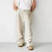Men's Clothing Loose Linen Pleated High Waist Jogging Pants Breathable Everyday Casual Pants_viptrois.com