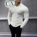 Men's Clothing New Polo Shirt Long Sleeved Men's Hot Selling Business Casual Woolen Tops_viptrois.com