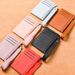 Card Bag Card Cases Hand Held Card Holder Ultra Thin Card Holder Women's Small Coin Purse Solid Color Leather Handle With Zipper For Driver's License_viptrois.com