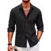 Men's Clothing New Men's Lace Long Sleeved Shirt Large Size Non Iron Shirt Independent Station_viptrois.com