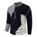 Pure Foreign Trade Autumn Winter Half Turtleneck Color Block Sweater Men's Trendy Fashion Twisted Pullover Base Knitwear_viptrois.com