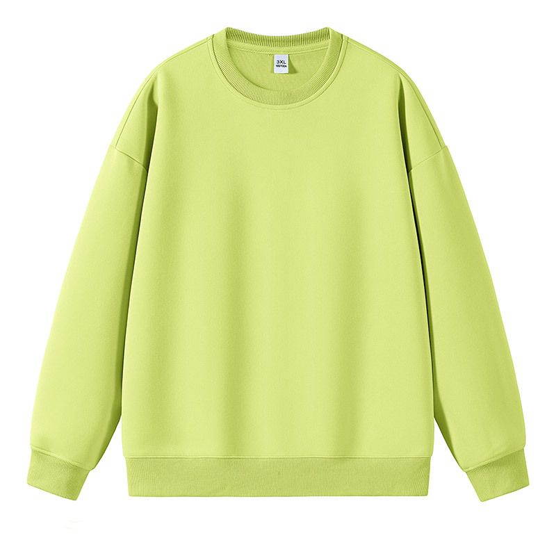 Men's Clothing Men In Spring And Autumn With Loose Solid White Bottoming Shirt Clothes Round Neck Sweatshirt_viptrois.com