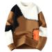 Pure Design Sense Color-Block For Men, Autumn And Winter Trendy Brand Patchwork Knitwear, Loose Casual Youth Sweater Jacket_viptrois.com