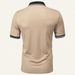 Men's Clothing Men's T Shirt Casual Button Short Sleeved Jacquard Collar Polo Shirt Business Lapel Shirt_viptrois.com