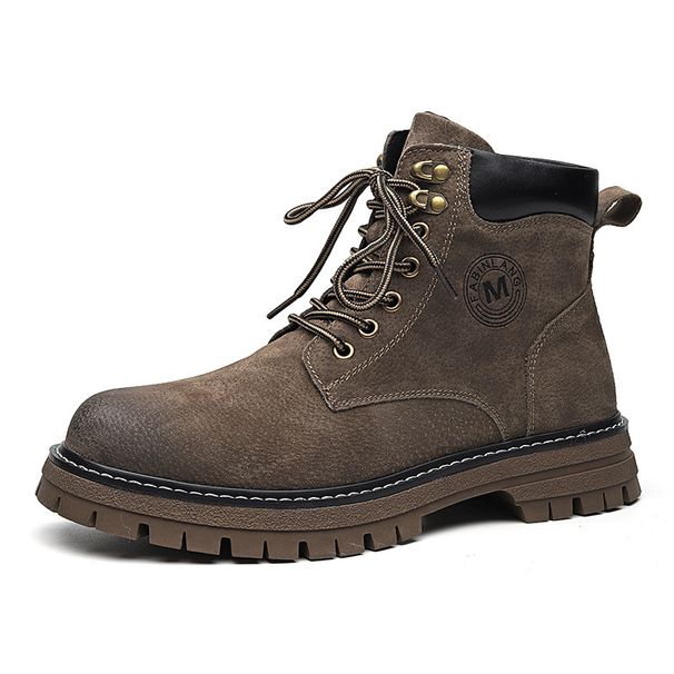 Spring Festival Help Leather Martin Boots Retro Casual Short Boots Velvet Thick-soled Tooling Boots_viptrois.com