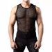 Men's Clothing Summer New Hollow Vest Round Neck Top Fishnet Vest Breathable Loose Casual Sleeveless Large Size Blouse Men_viptrois.com
